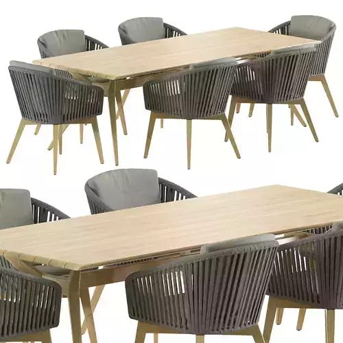 Outdoor Garden Wicker Woven Dining Set Santander Belair