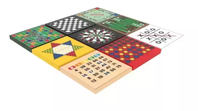 Board Game Lego Tiles Set 3D model