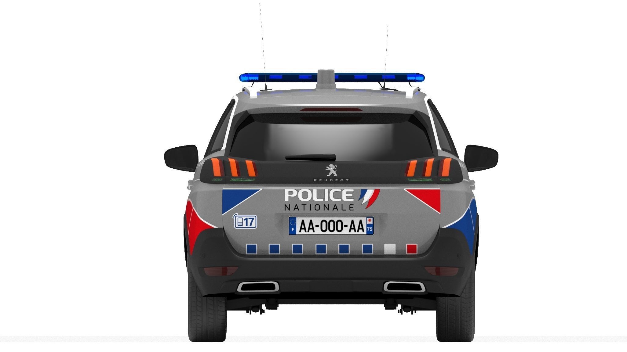 Police Peugeot 5008  3D model_2