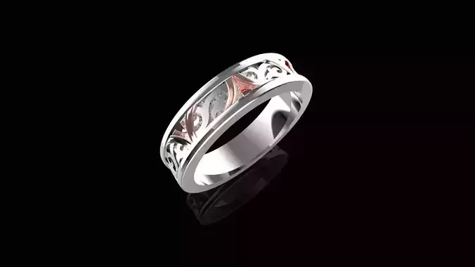 3D Model - Modern Gold Ring with Unique Pattern
