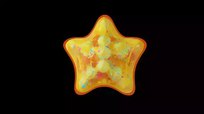 Neon Graffiti Starfish Cartoon HandDrawn Artistry Low-poly 3D model