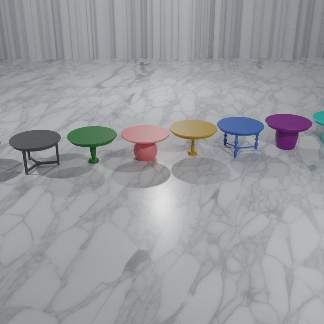10 ROUND DINING TABLES COLLECTION 3D print model_4