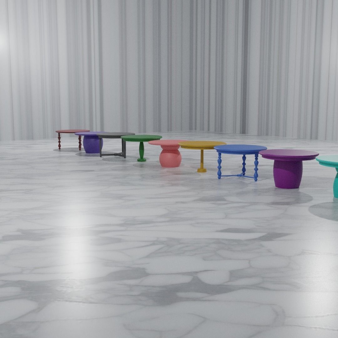 10 ROUND DINING TABLES COLLECTION 3D print model_3