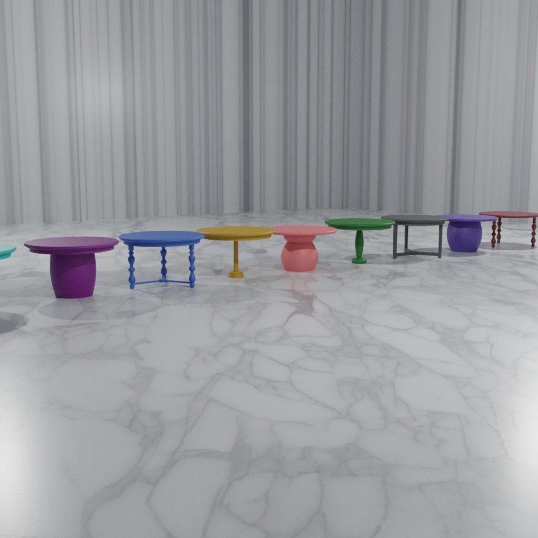 10 ROUND DINING TABLES COLLECTION 3D print model_2