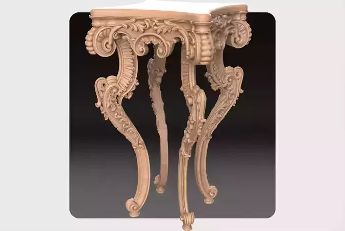 Carved telephone table for CNC 04