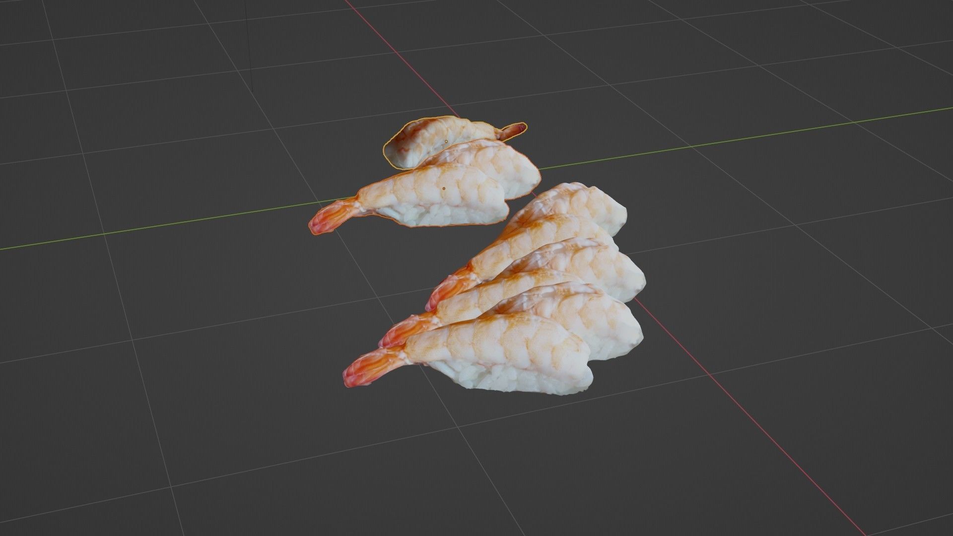 Sushi Delight 3D Scanned Shrimp Nigiri Low-poly 3D model_39