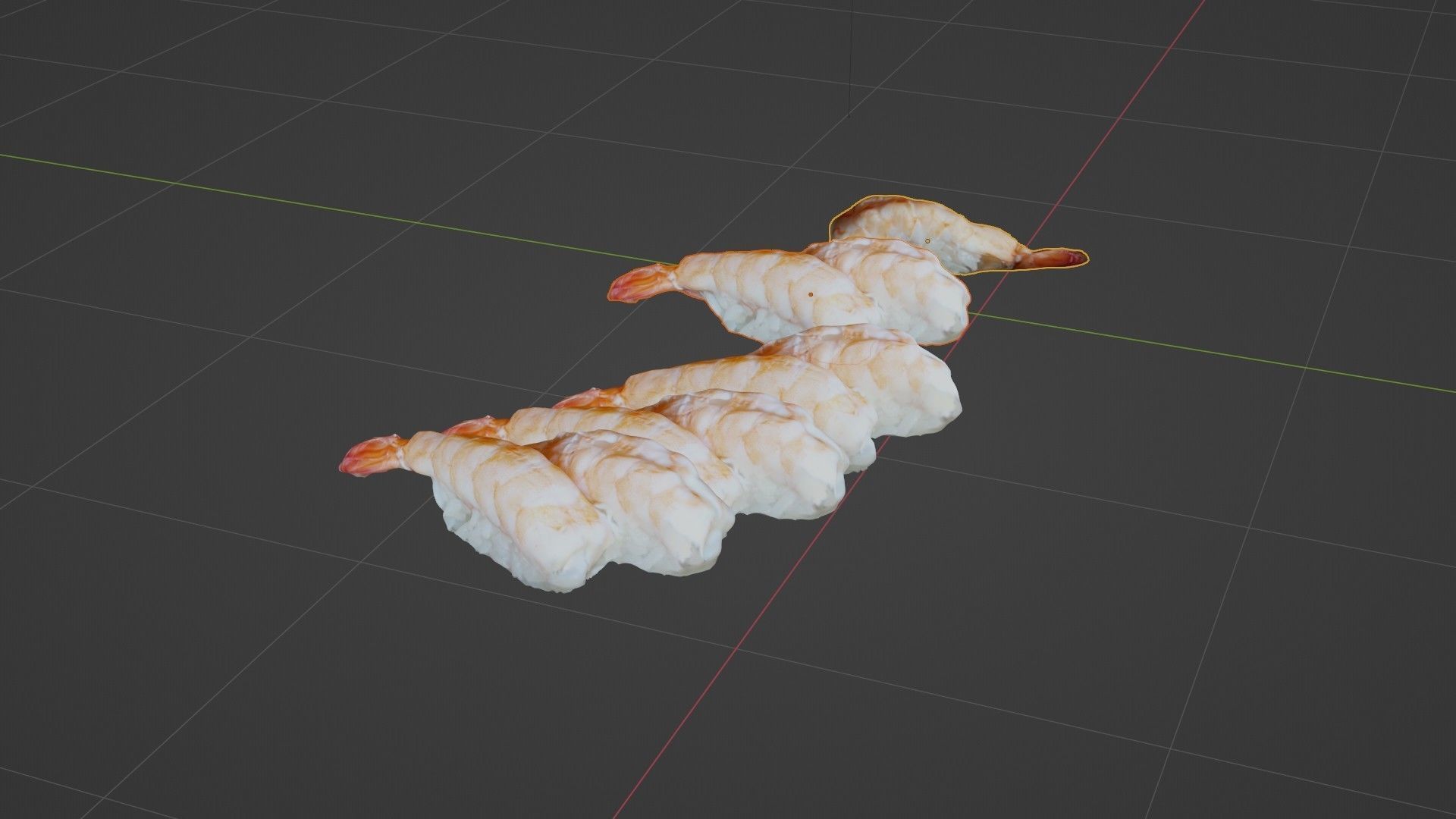 Sushi Delight 3D Scanned Shrimp Nigiri Low-poly 3D model_40