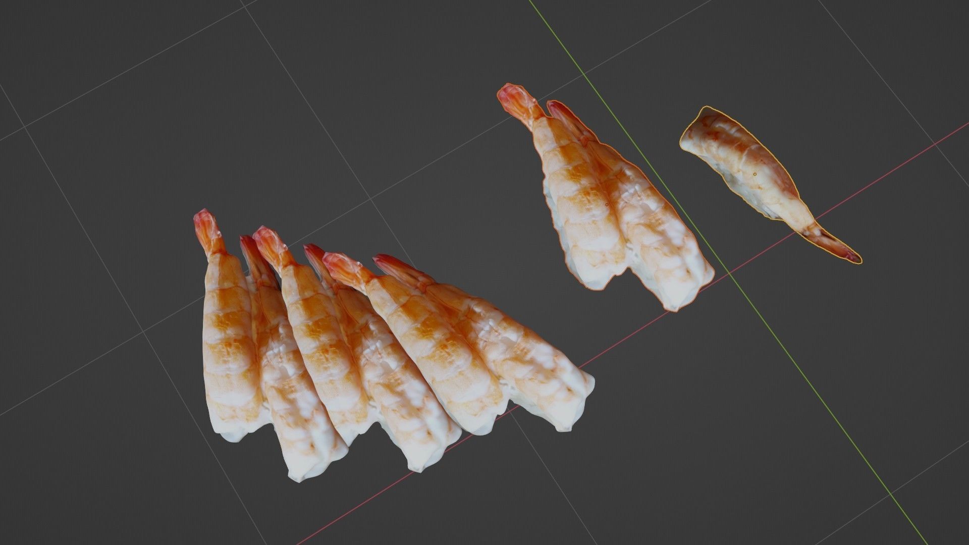 Sushi Delight 3D Scanned Shrimp Nigiri Low-poly 3D model_63
