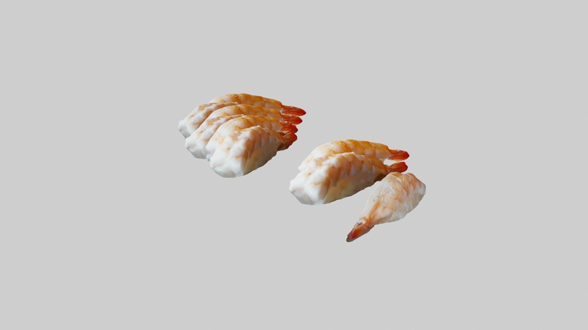 Sushi Delight 3D Scanned Shrimp Nigiri Low-poly 3D model_13