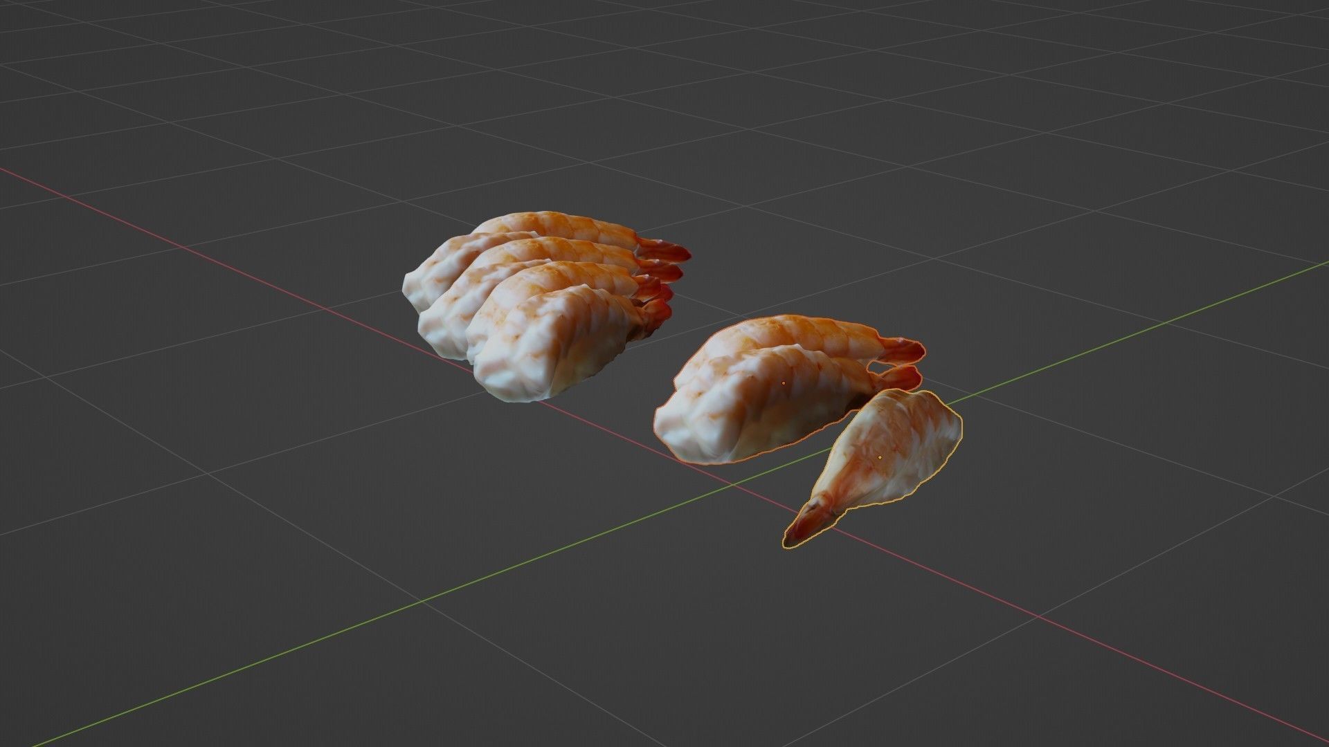 Sushi Delight 3D Scanned Shrimp Nigiri Low-poly 3D model_43