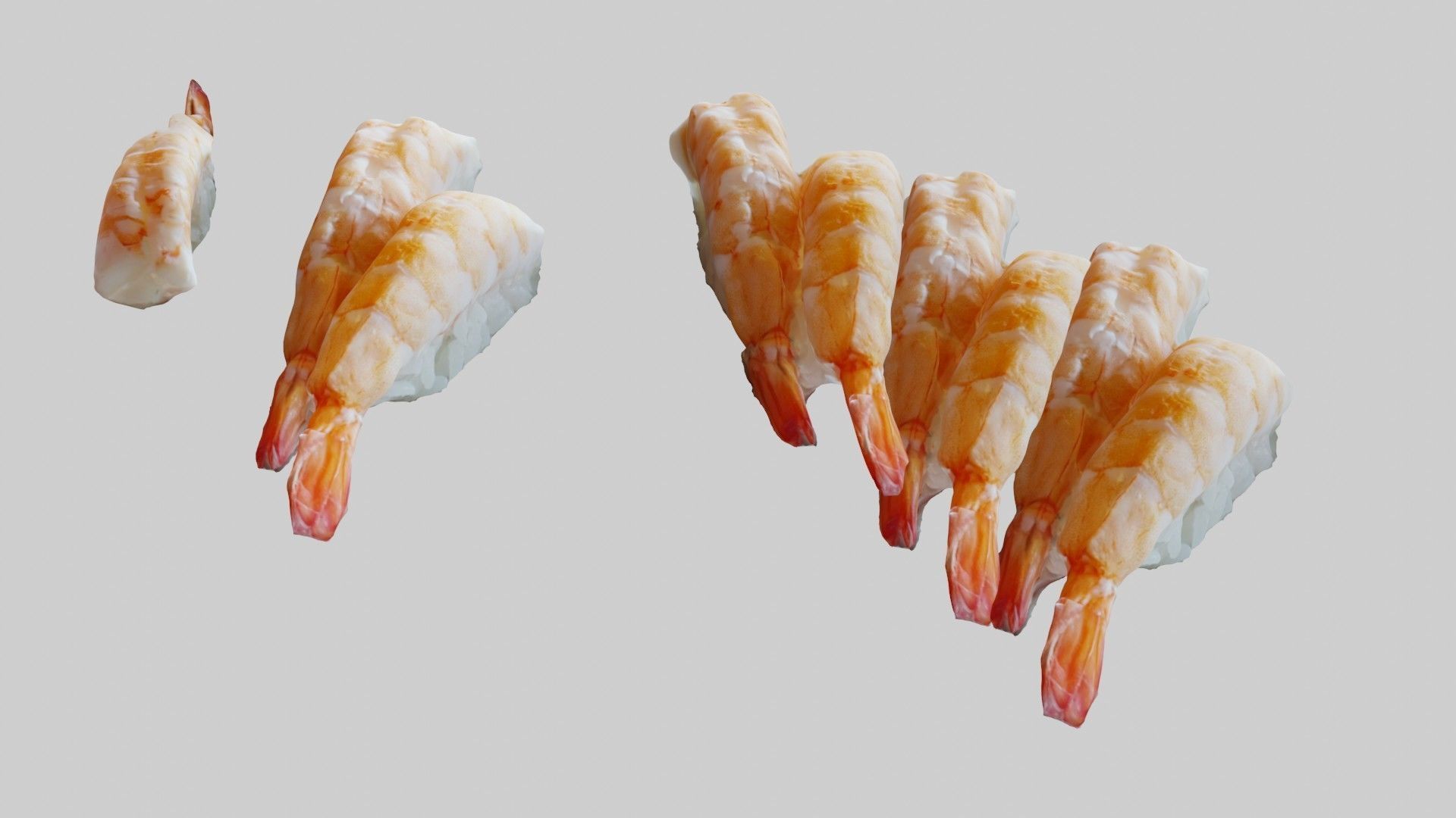 Sushi Delight 3D Scanned Shrimp Nigiri Low-poly 3D model_19