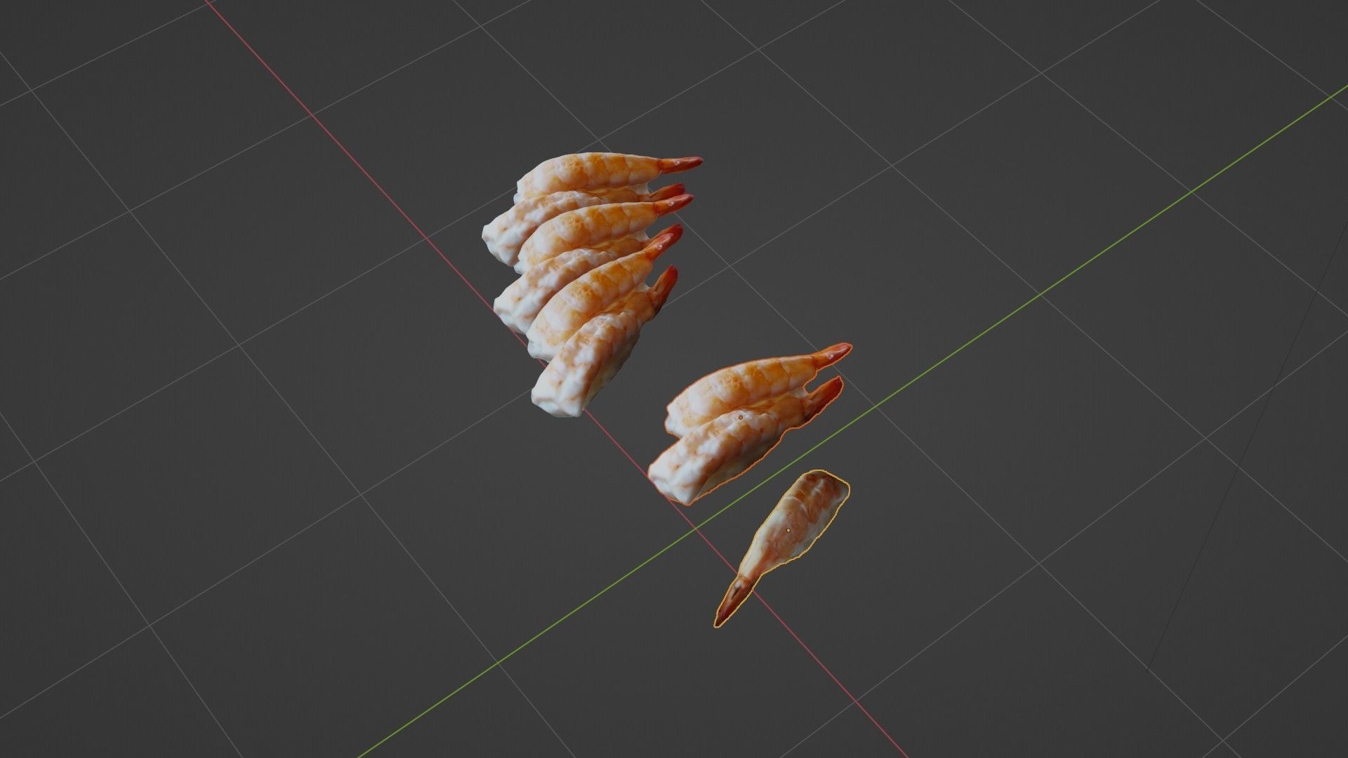 Sushi Delight 3D Scanned Shrimp Nigiri Low-poly 3D model_44