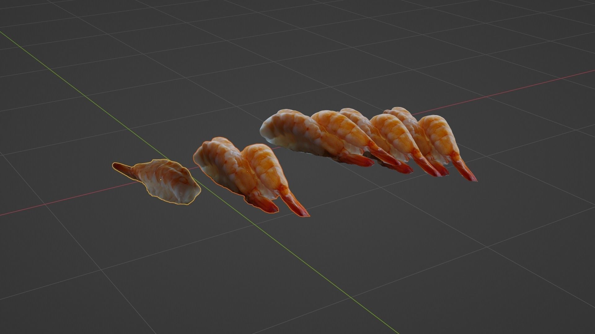 Sushi Delight 3D Scanned Shrimp Nigiri Low-poly 3D model_36