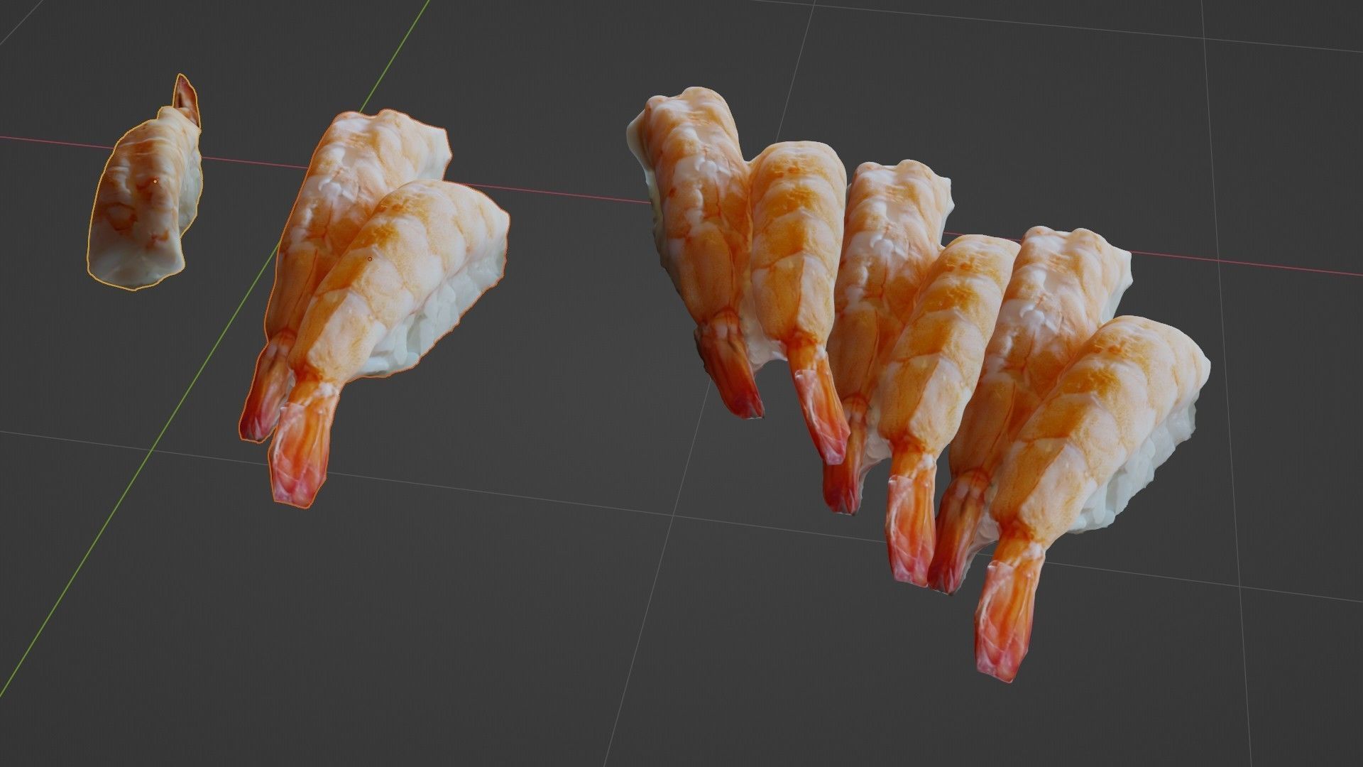Sushi Delight 3D Scanned Shrimp Nigiri Low-poly 3D model_50