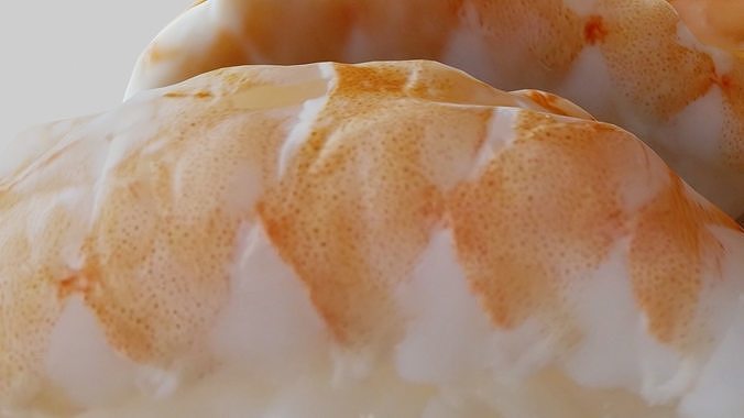 Sushi Delight 3D Scanned Shrimp Nigiri Low-poly 3D model 4