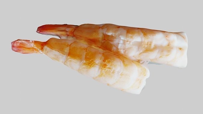 Sushi Delight 3D Scanned Shrimp Nigiri Low-poly 3D model 2