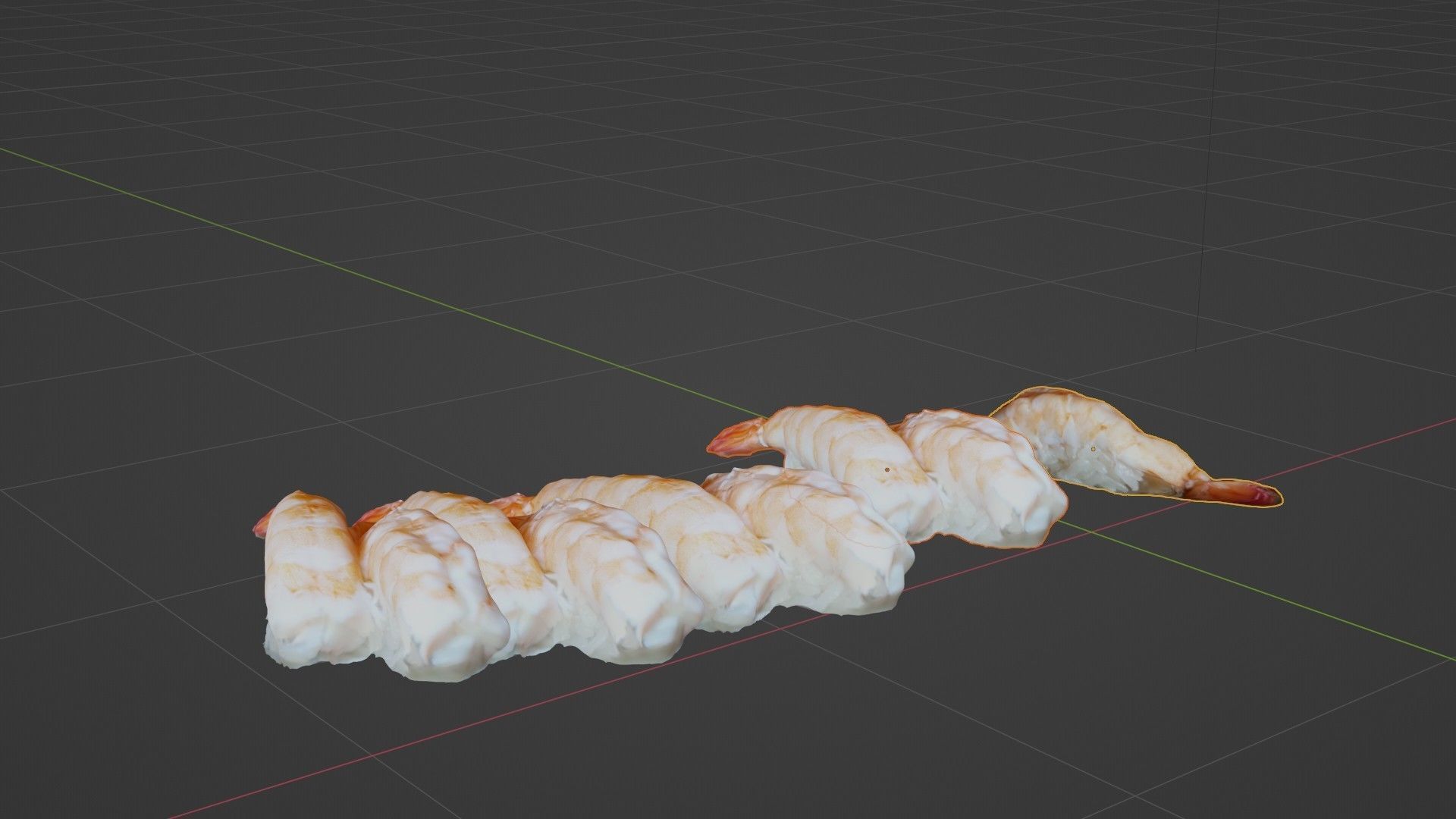 Sushi Delight 3D Scanned Shrimp Nigiri Low-poly 3D model_62