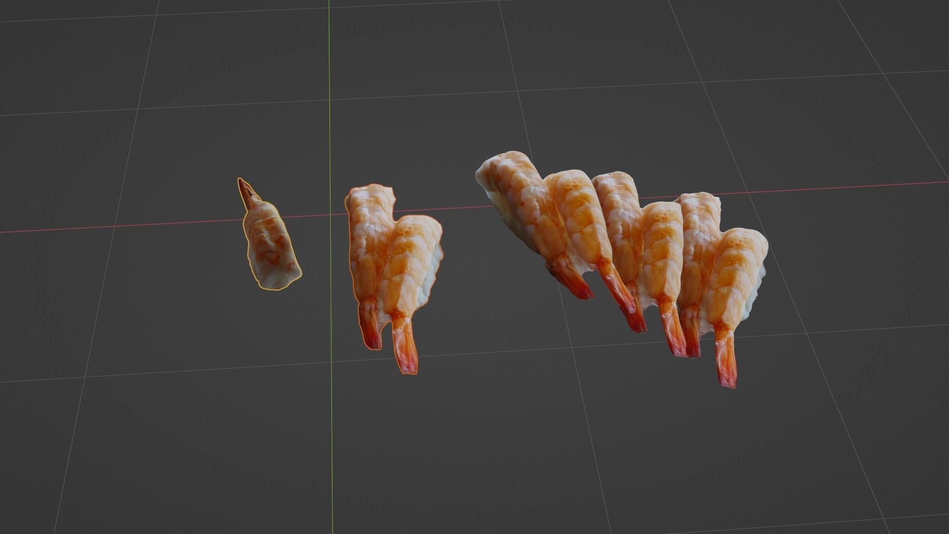 Sushi Delight 3D Scanned Shrimp Nigiri Low-poly 3D model_37