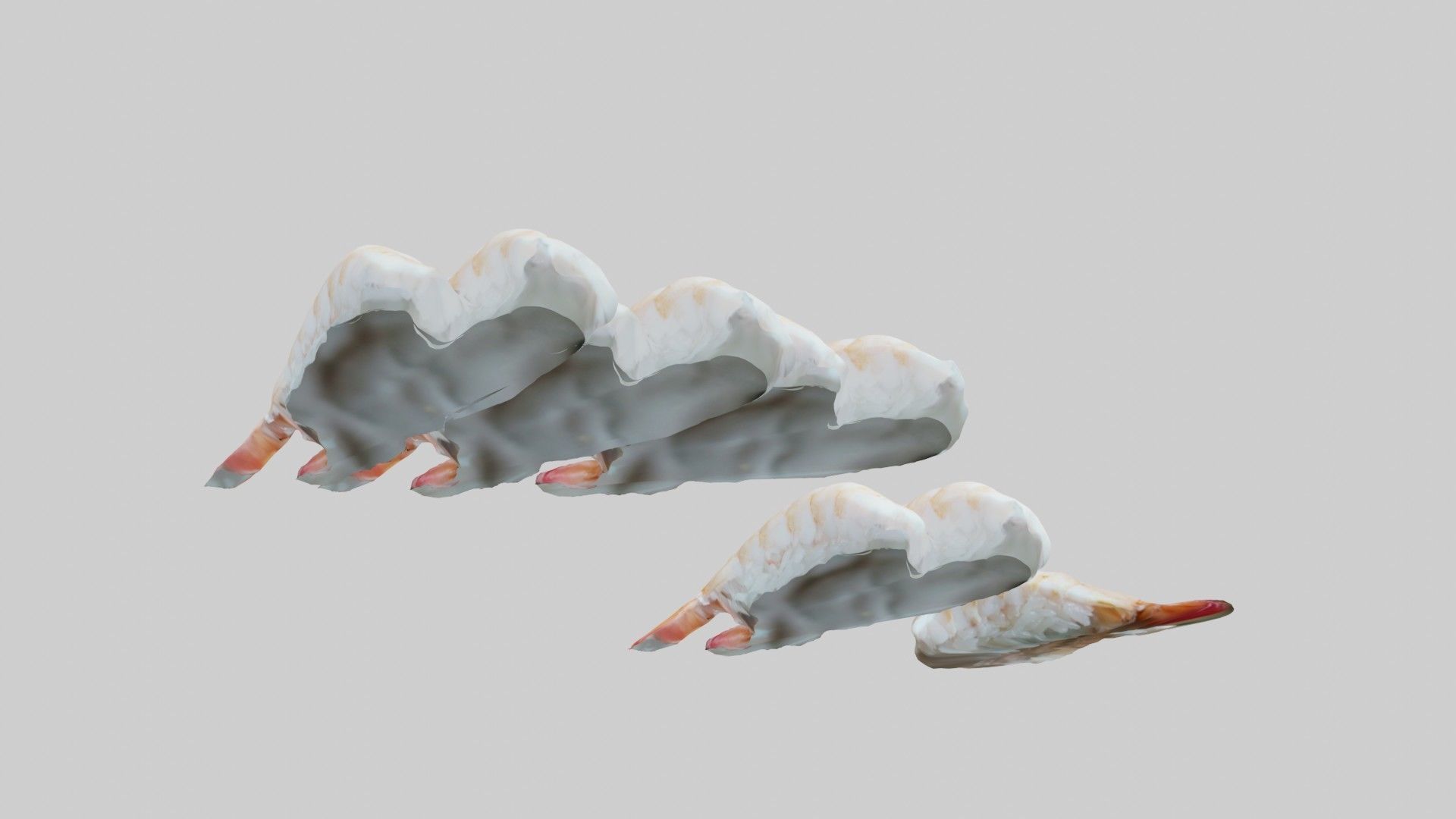 Sushi Delight 3D Scanned Shrimp Nigiri Low-poly 3D model_28