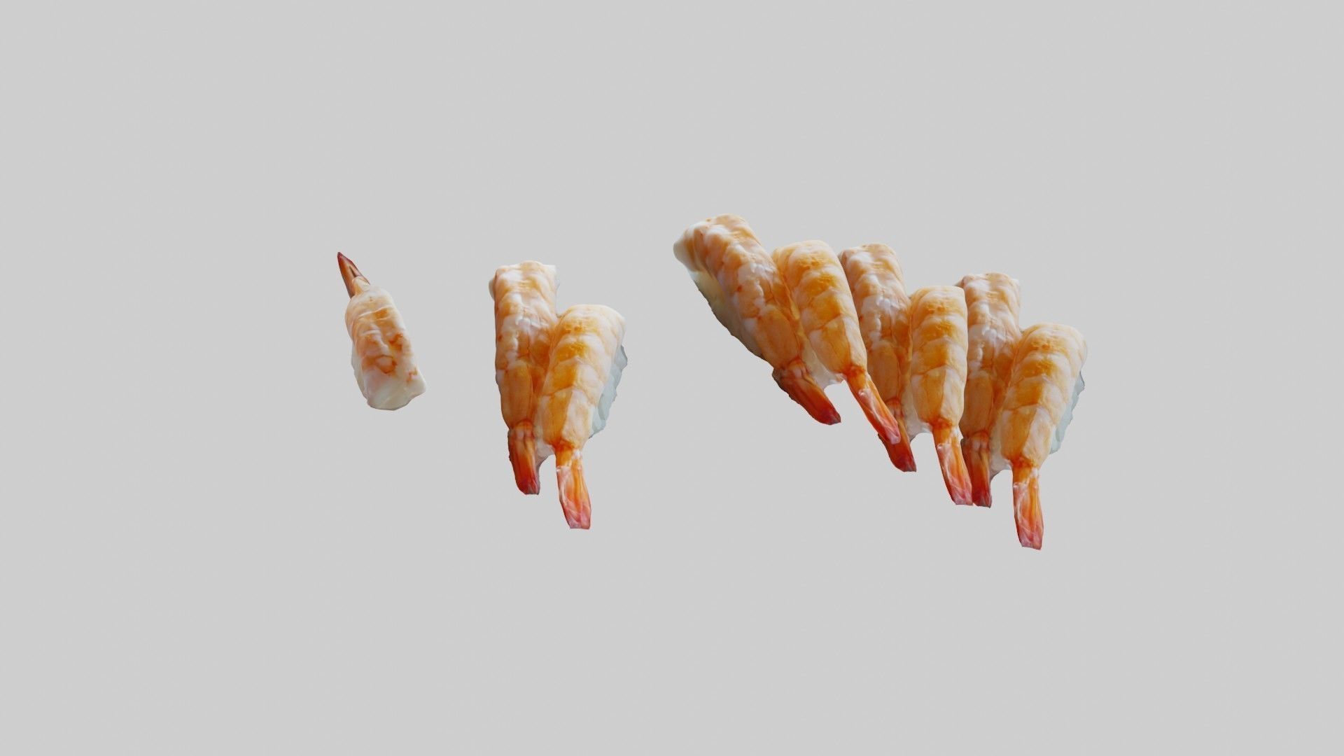 Sushi Delight 3D Scanned Shrimp Nigiri Low-poly 3D model_8