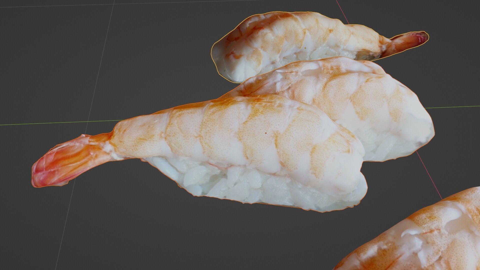 Sushi Delight 3D Scanned Shrimp Nigiri Low-poly 3D model_47