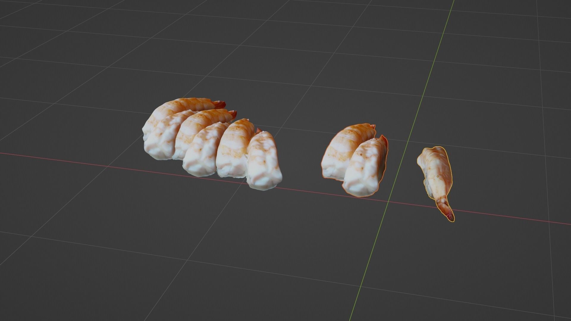 Sushi Delight 3D Scanned Shrimp Nigiri Low-poly 3D model_42