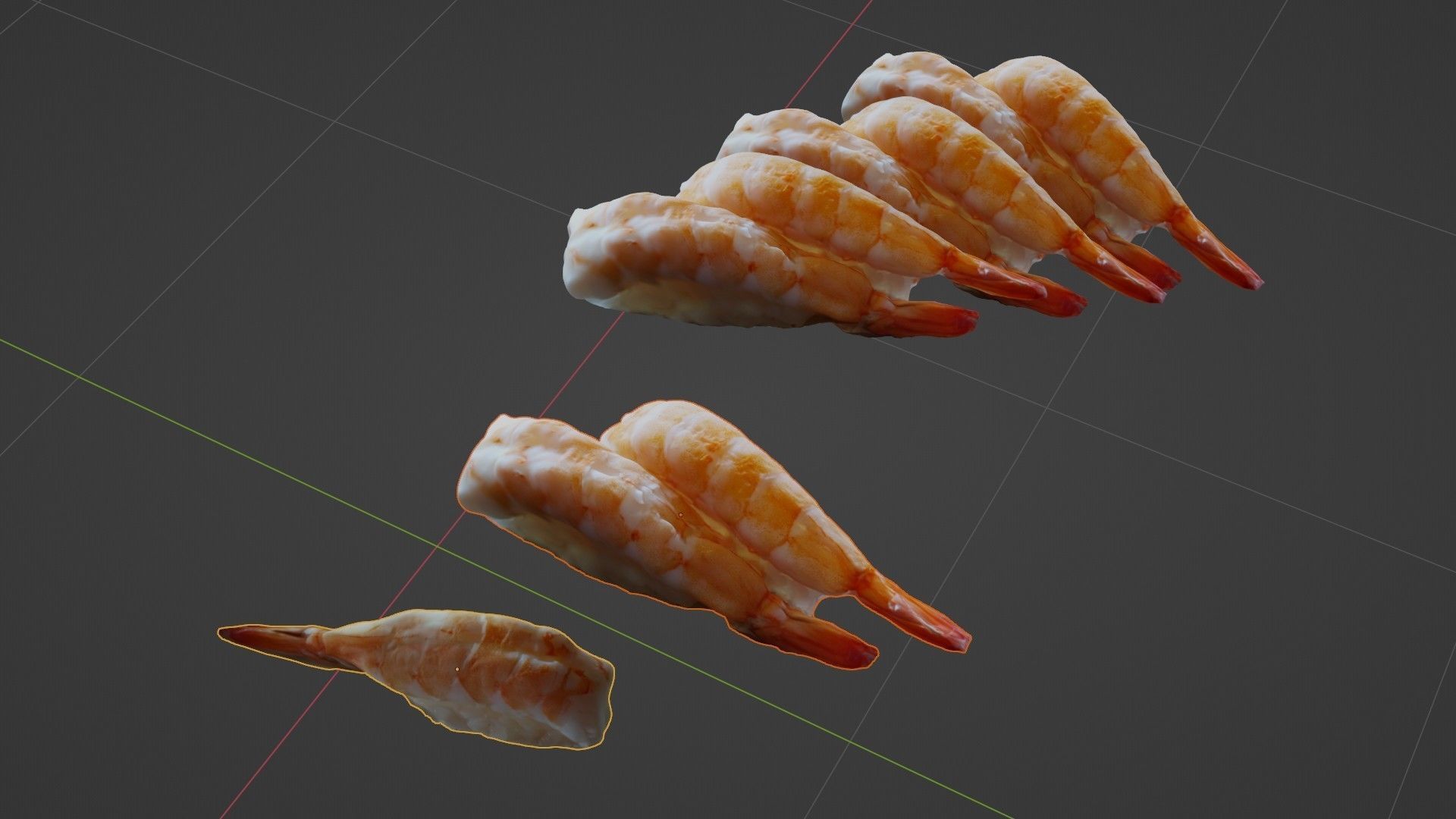 Sushi Delight 3D Scanned Shrimp Nigiri Low-poly 3D model_53