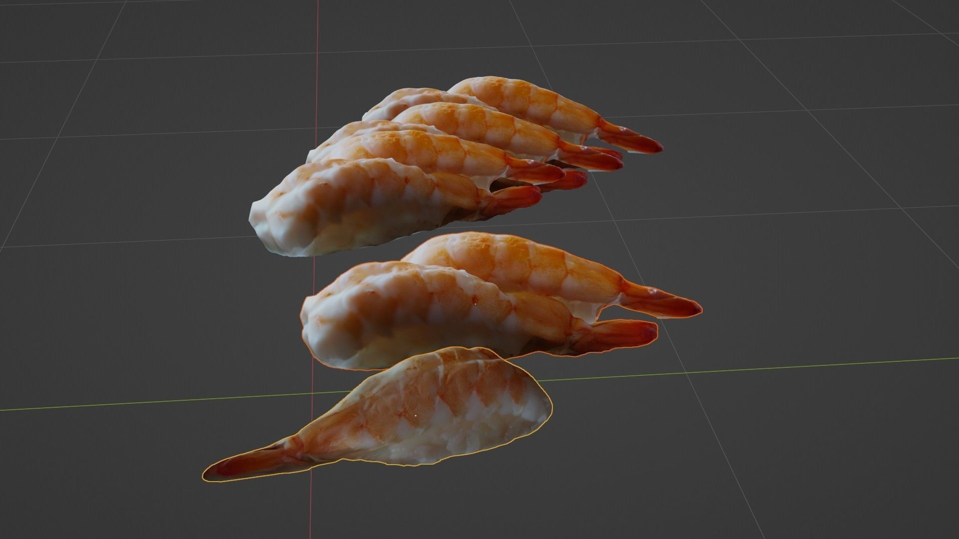 Sushi Delight 3D Scanned Shrimp Nigiri Low-poly 3D model_34