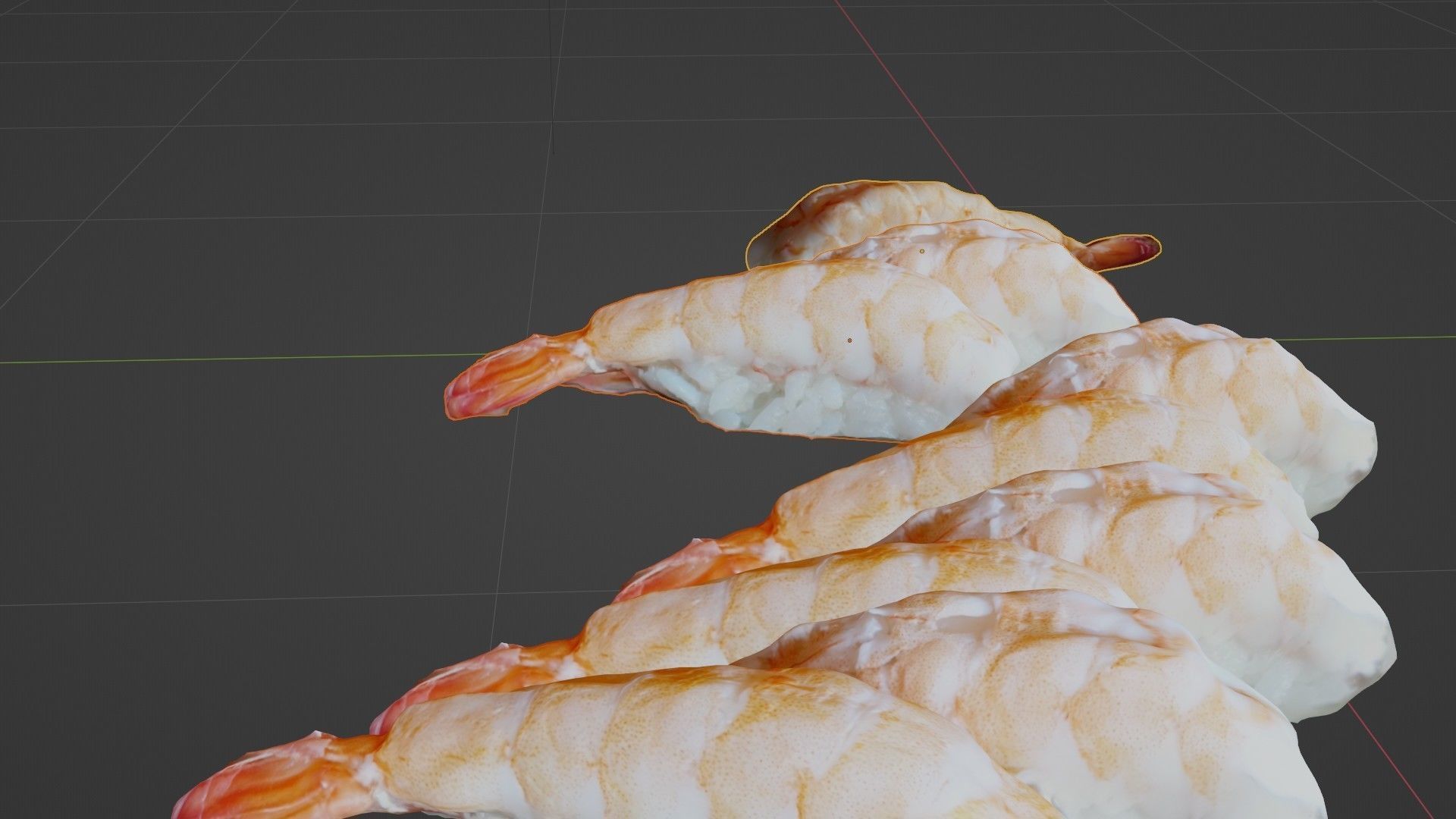 Sushi Delight 3D Scanned Shrimp Nigiri Low-poly 3D model_48