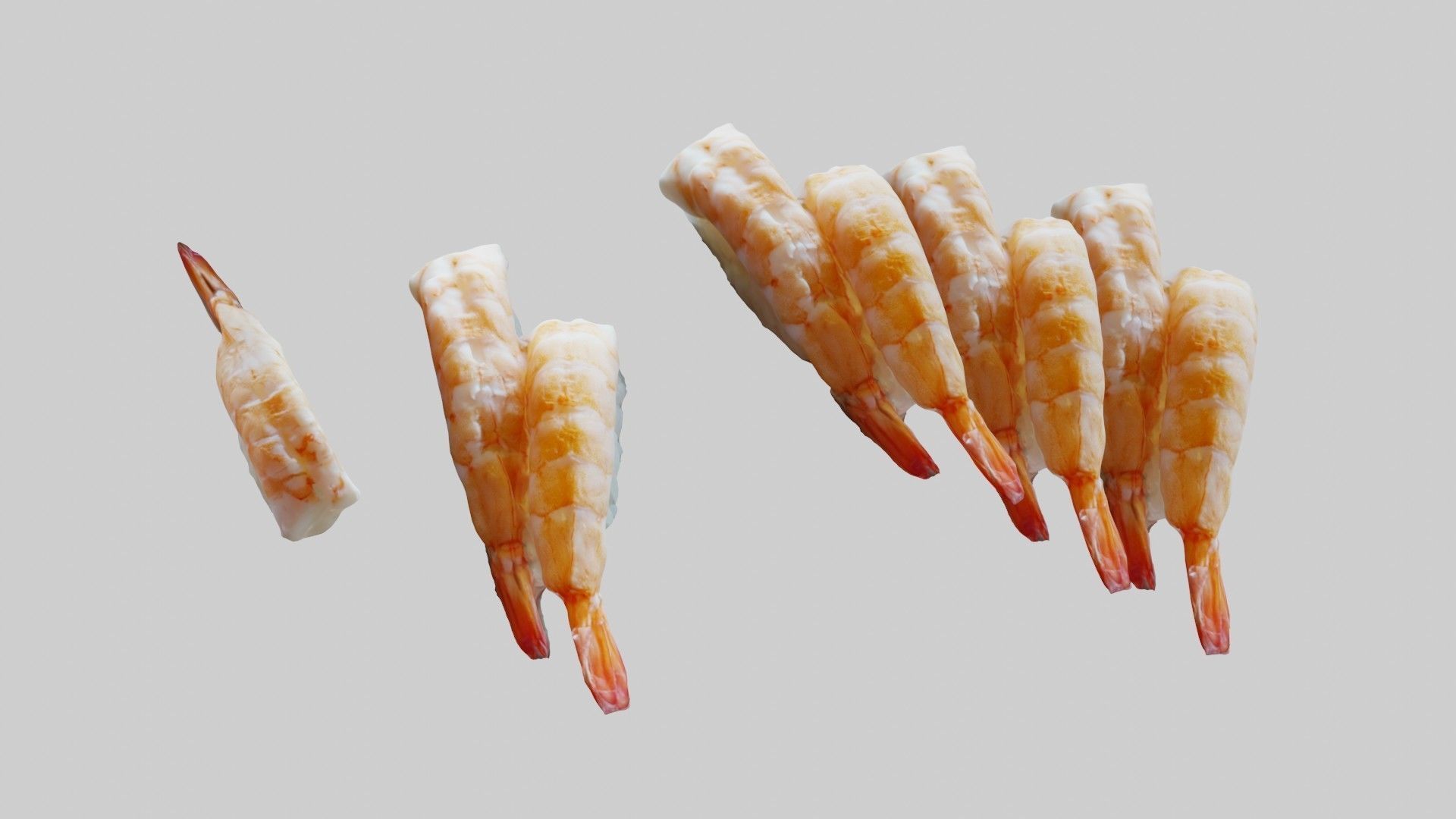 Sushi Delight 3D Scanned Shrimp Nigiri Low-poly 3D model_20