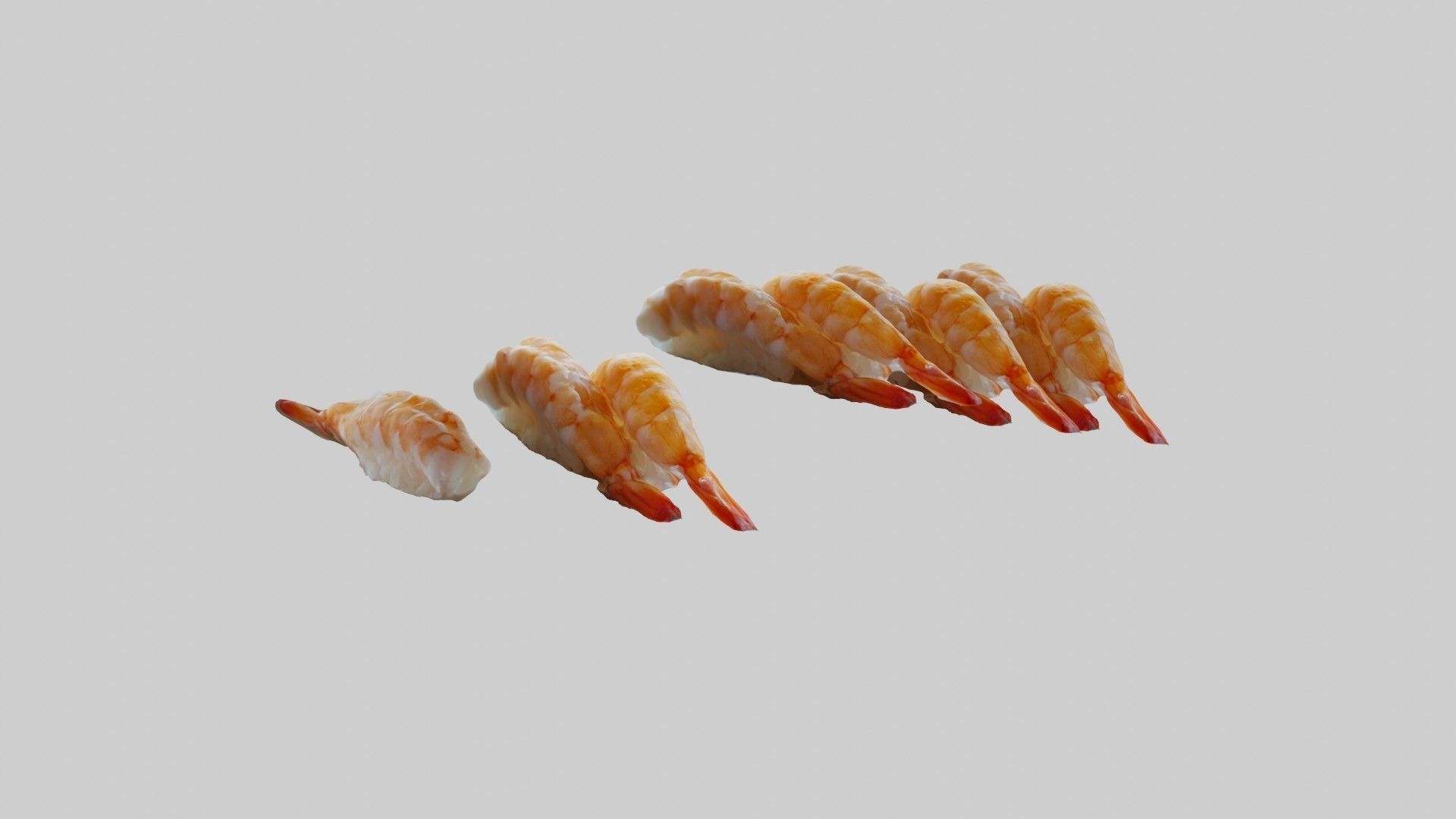 Sushi Delight 3D Scanned Shrimp Nigiri Low-poly 3D model_7