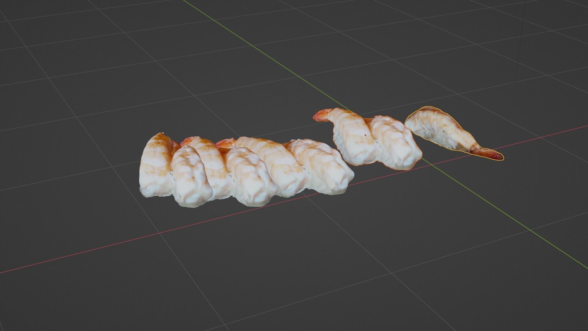Sushi Delight 3D Scanned Shrimp Nigiri Low-poly 3D model_41