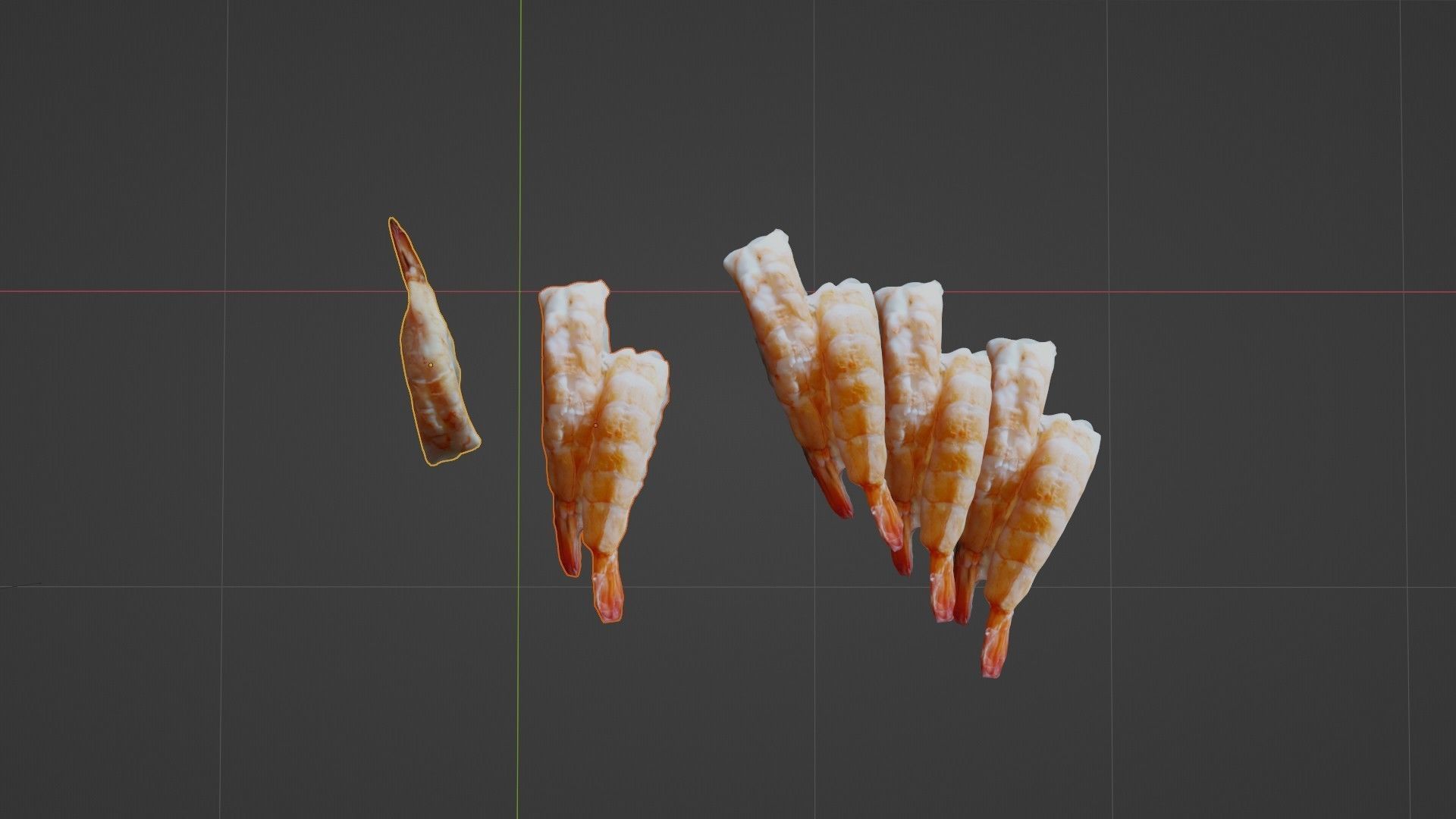 Sushi Delight 3D Scanned Shrimp Nigiri Low-poly 3D model_45