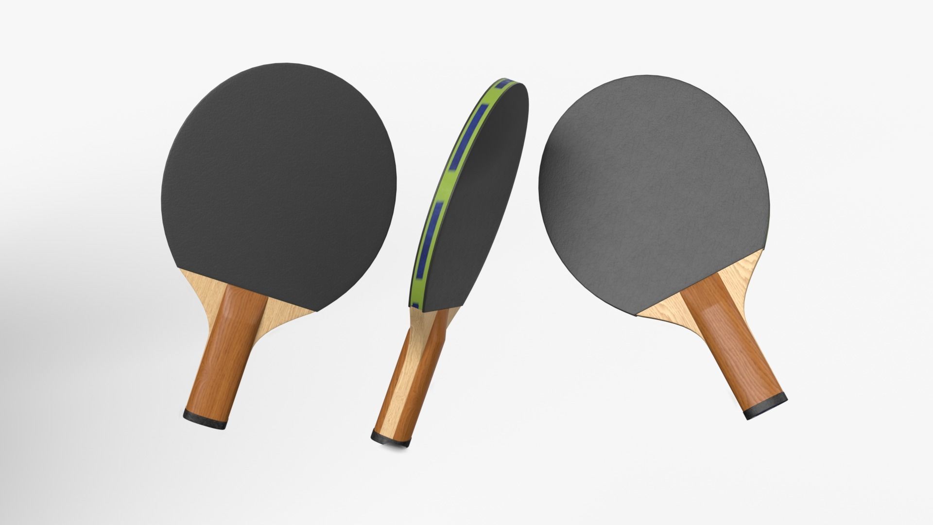 Red Tennis Table Ping Pong  rackets  and ball Low-poly 3D model_5
