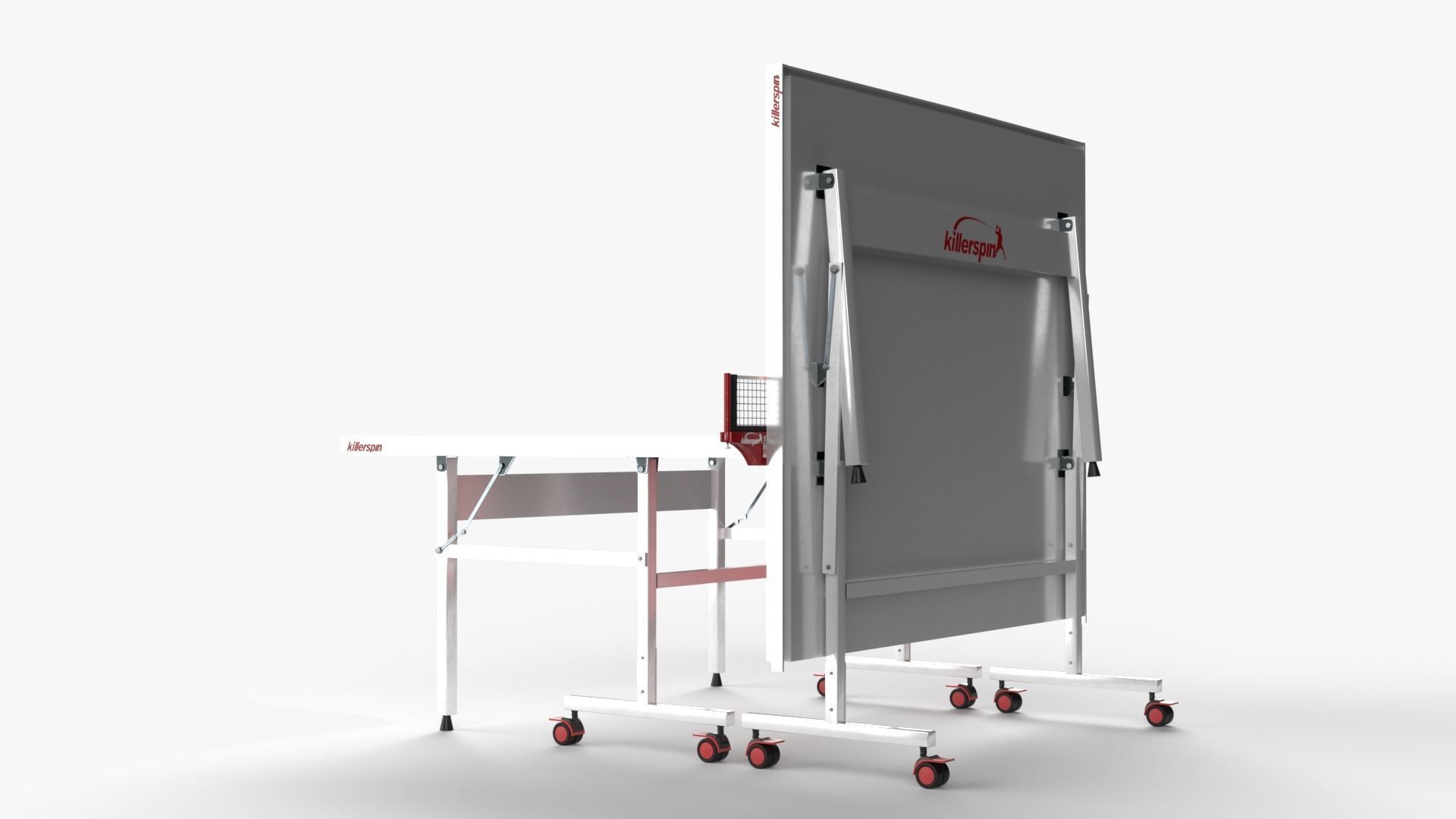 Red Tennis Table Ping Pong  rackets  and ball Low-poly 3D model_4