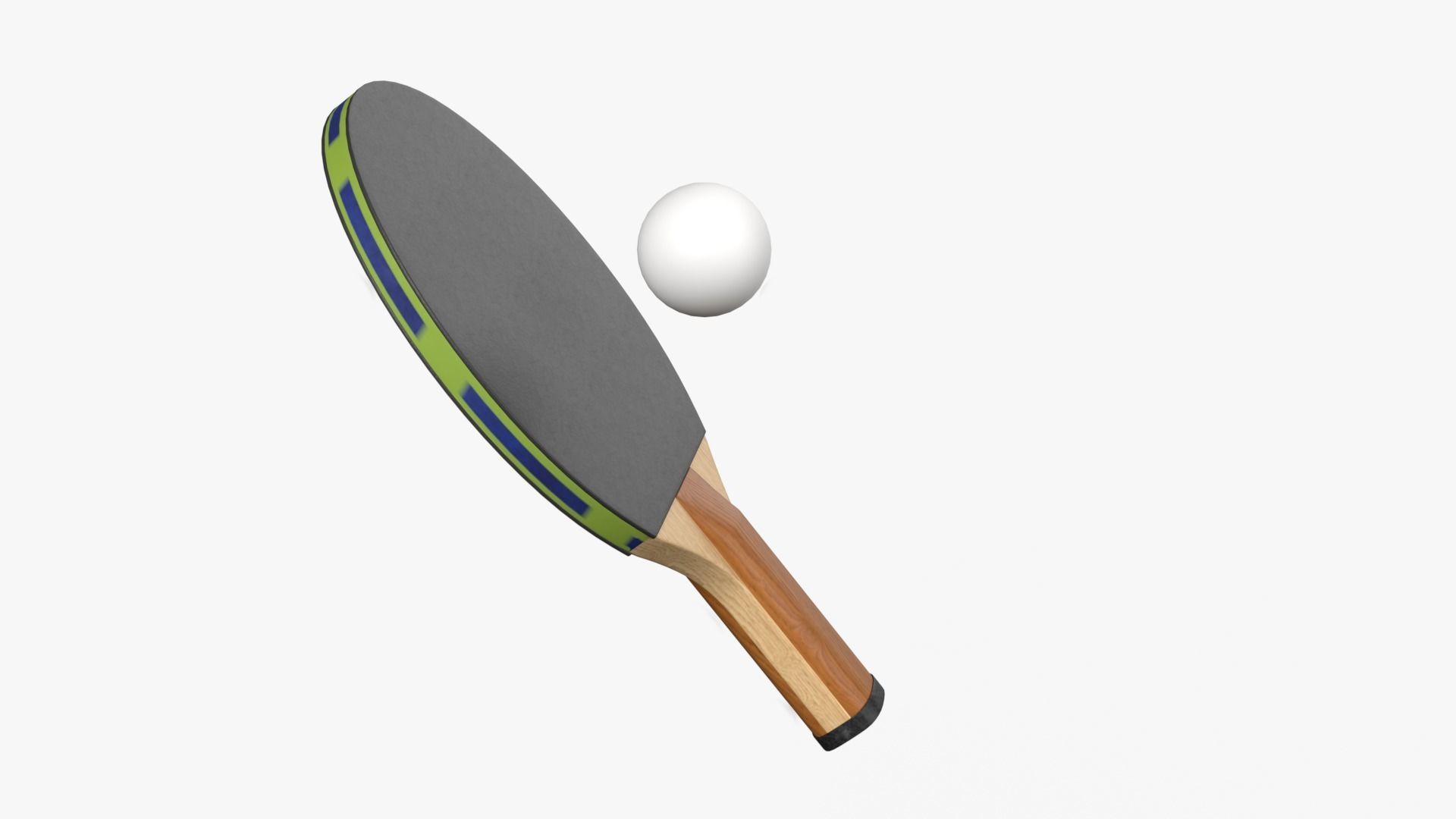 Red Tennis Table Ping Pong  rackets  and ball Low-poly 3D model_6