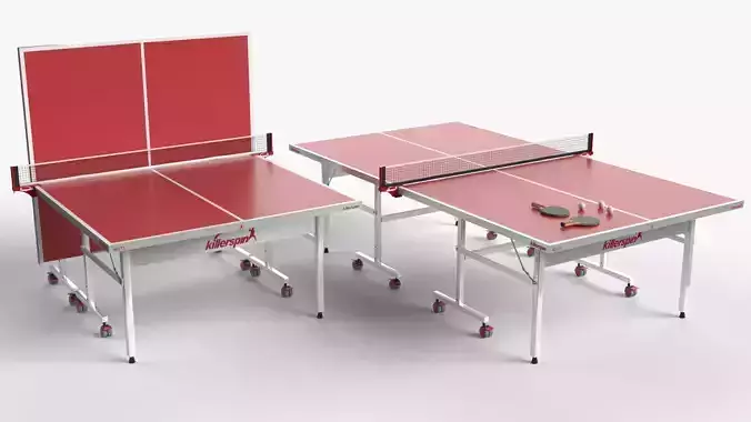 Red Tennis Table Ping Pong  rackets  and ball