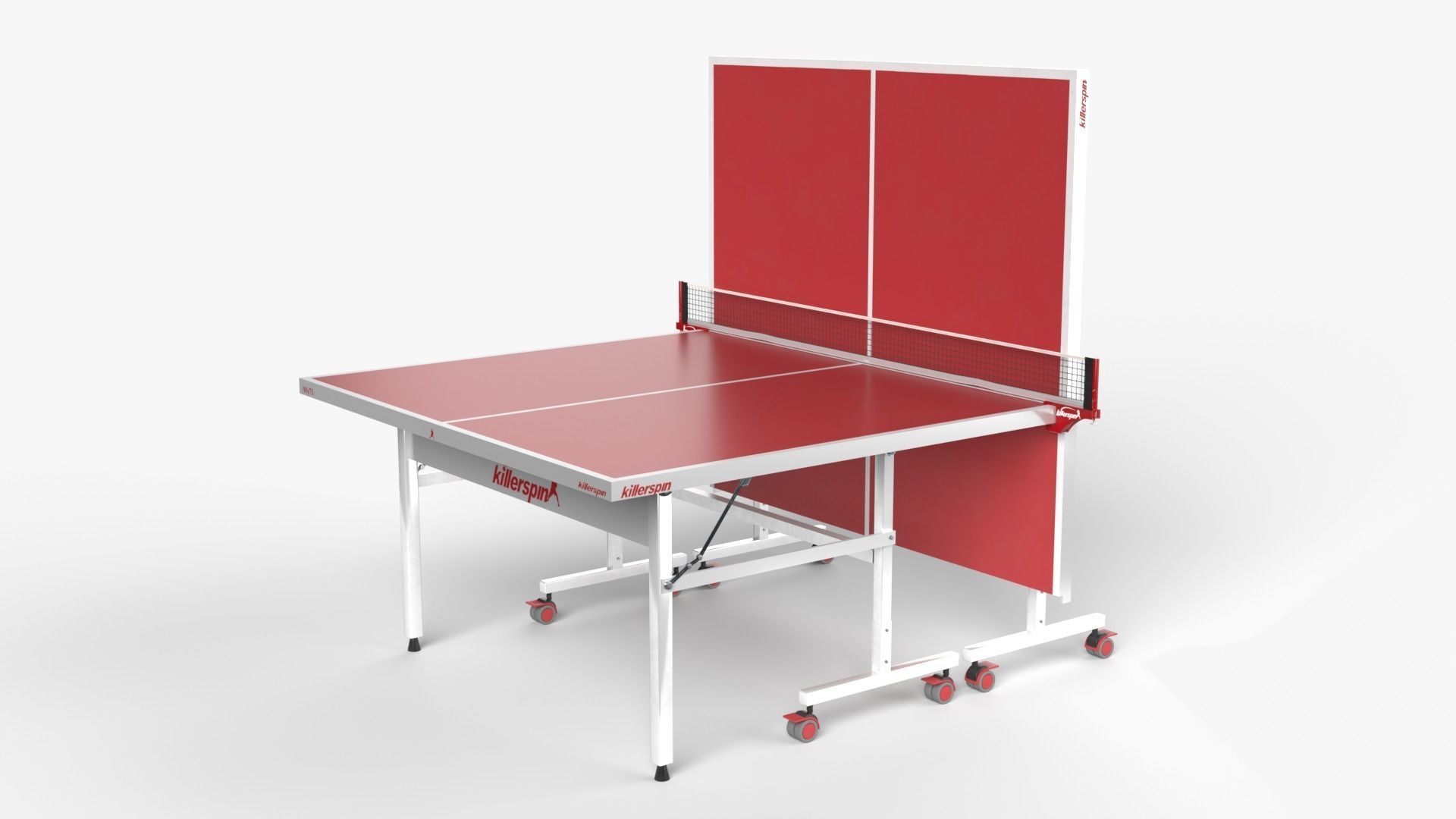 Red Tennis Table Ping Pong  rackets  and ball Low-poly 3D model_2