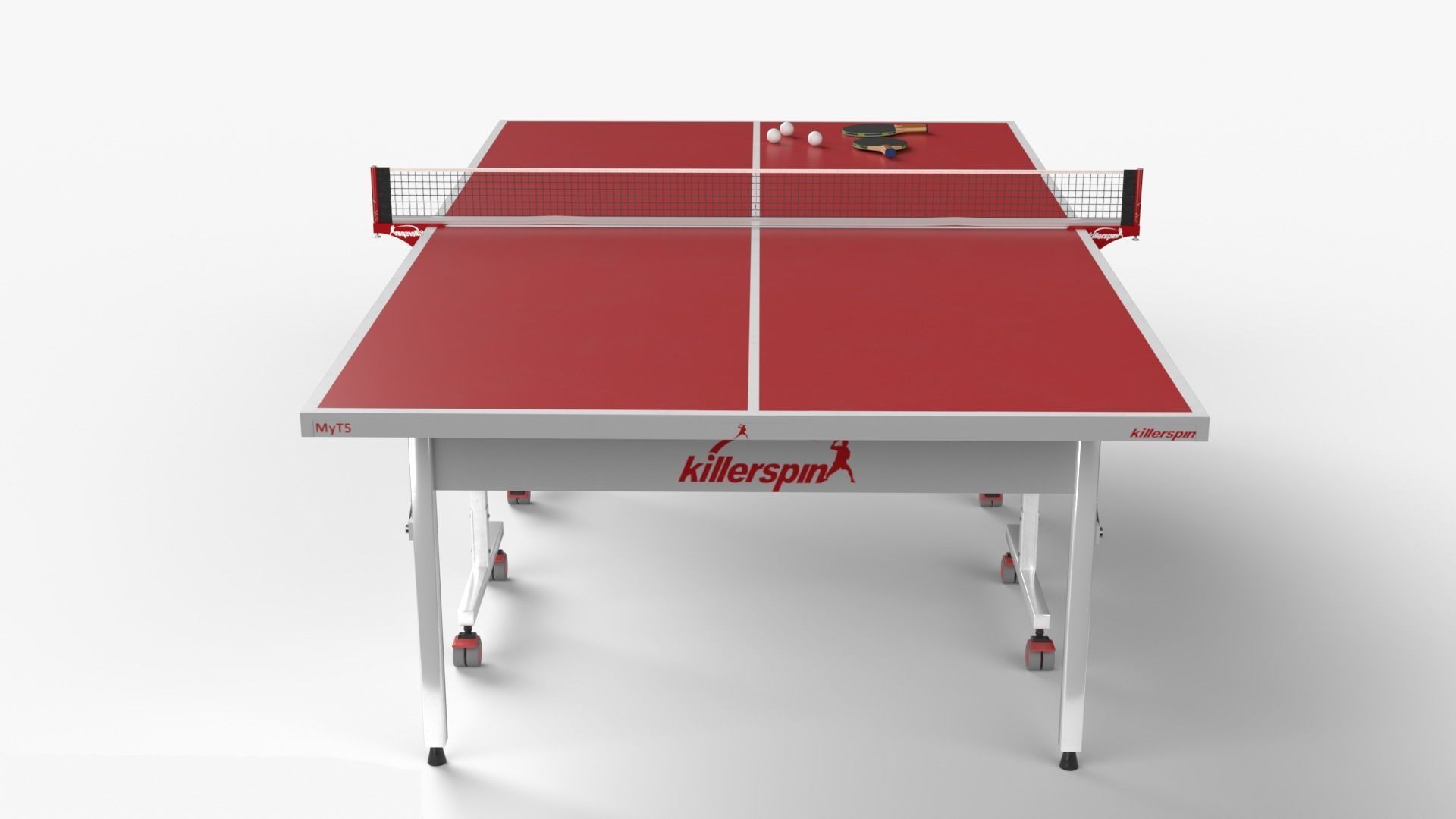 Red Tennis Table Ping Pong  rackets  and ball Low-poly 3D model_7