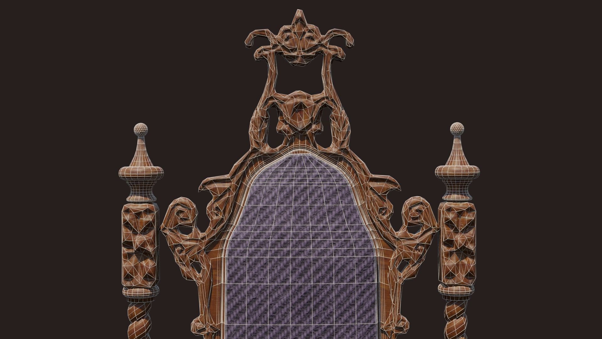 Renaissance Style HighBacked Chair model 5 Low-poly 3D model_10