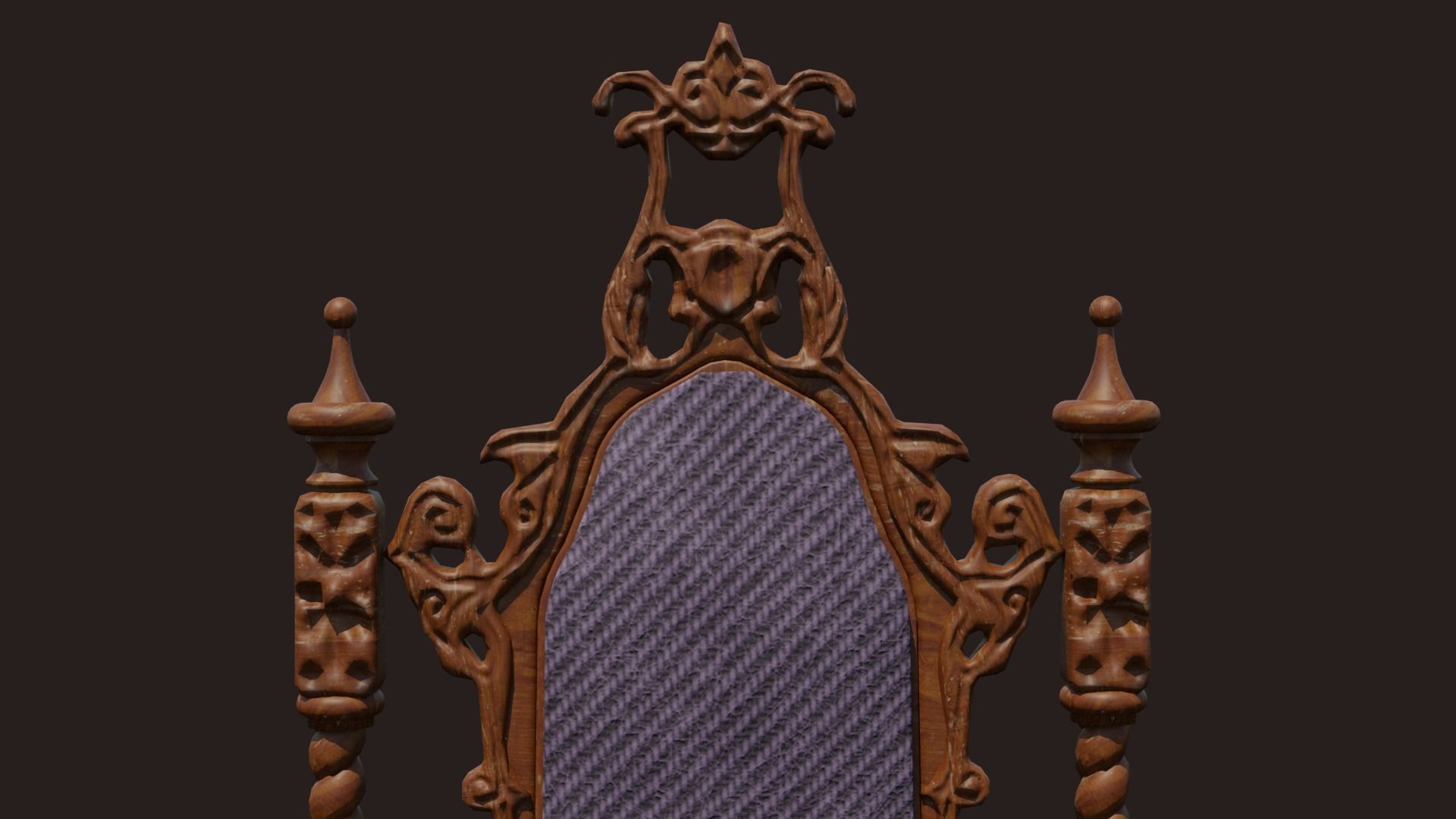 Renaissance Style HighBacked Chair model 5 Low-poly 3D model_9