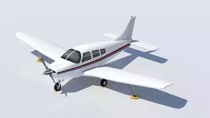 Piper PA28 warrior static lowpoly Low-poly 3D model