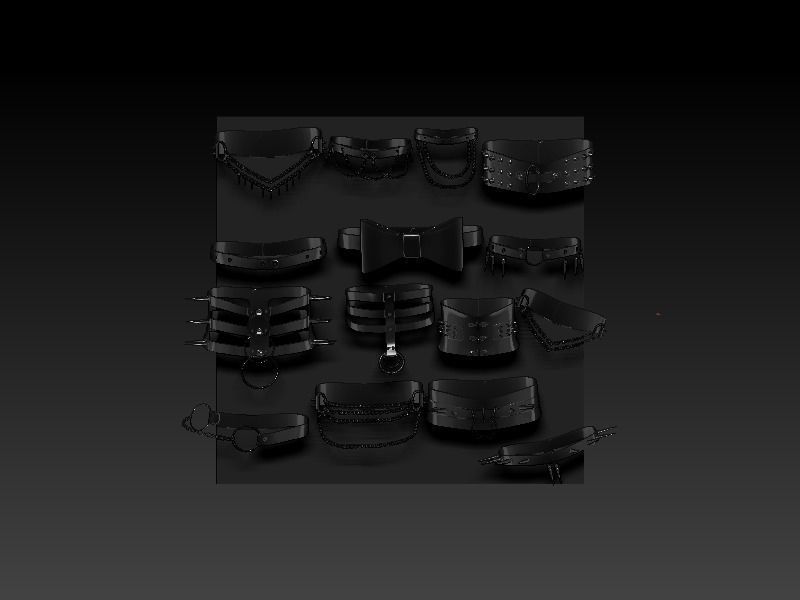 15 choker necklace imm brush and 3dmodel vlo3 Low-poly 3D model_3