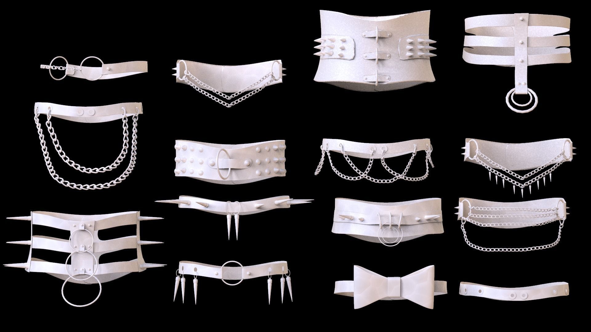 15 choker necklace imm brush and 3dmodel vlo3 Low-poly 3D model_4