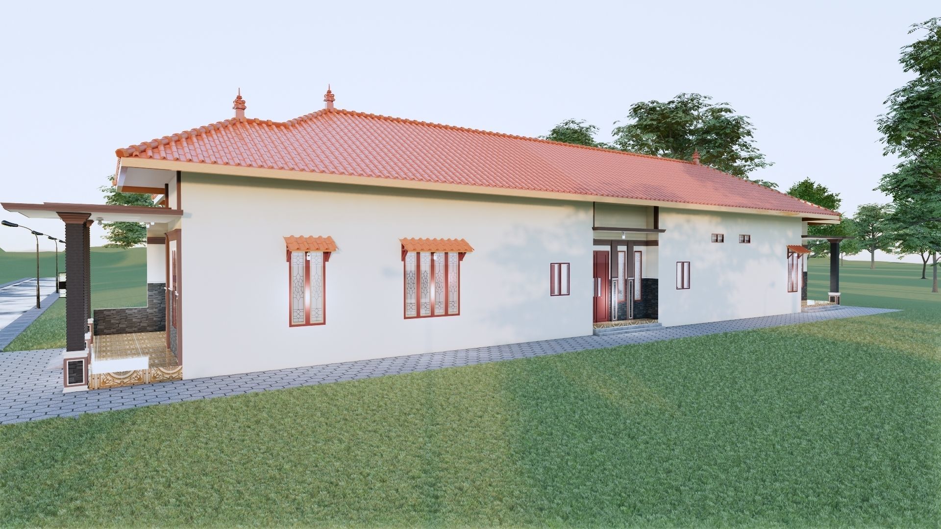 1 floor House Modern Design full interior ready enscape render 3D model_44