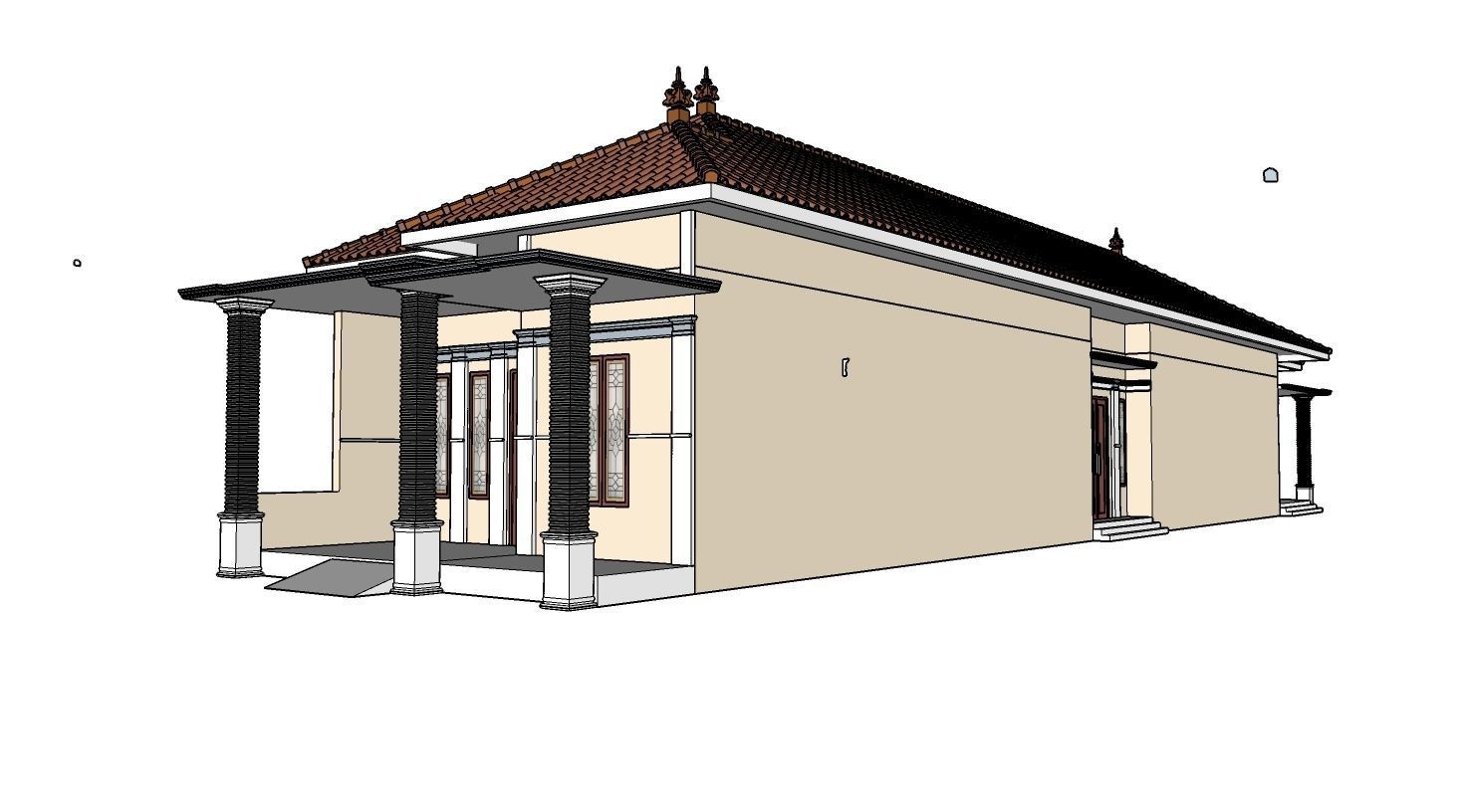 1 floor House Modern Design full interior ready enscape render 3D model_6