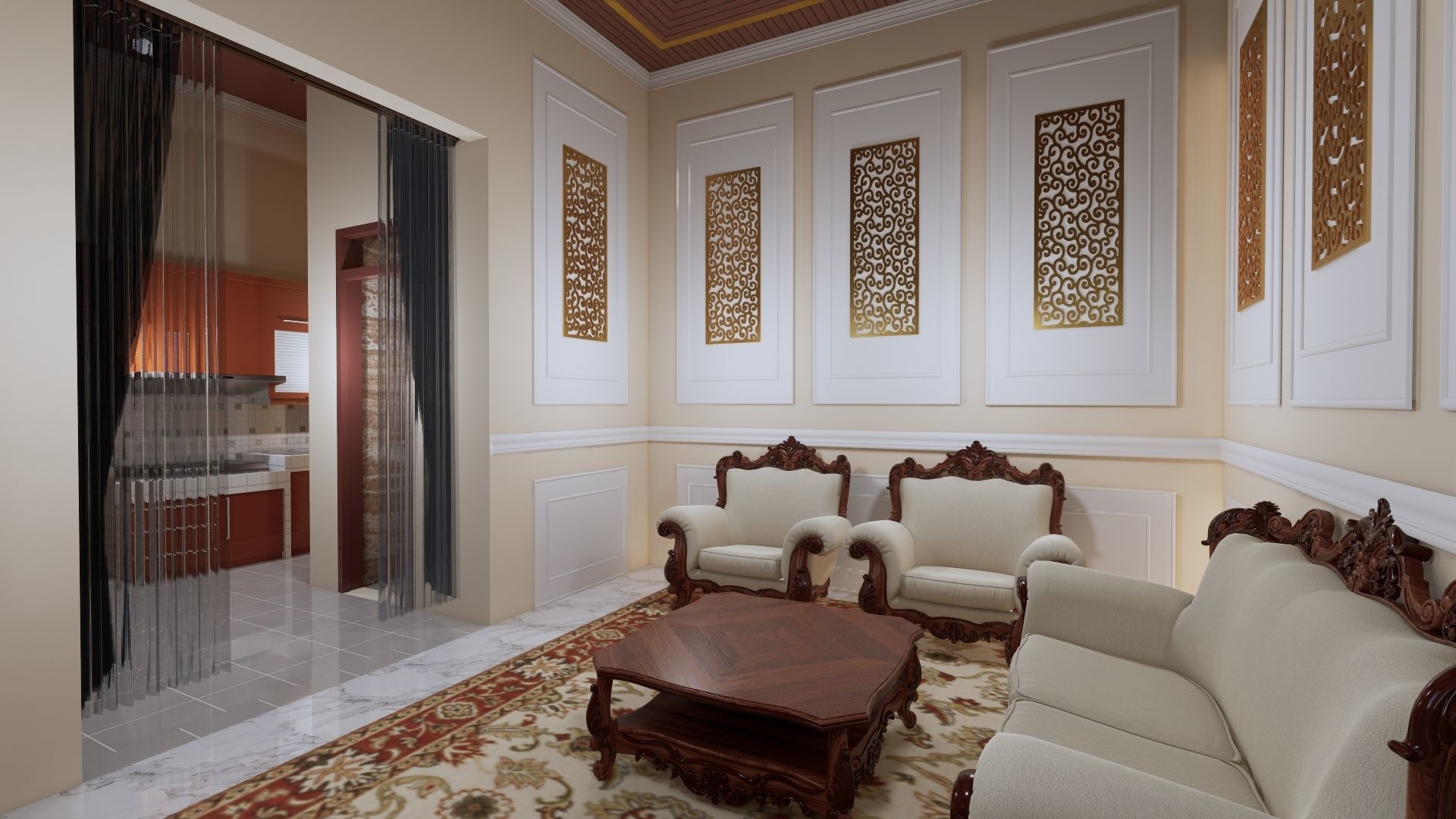 1 floor House Modern Design full interior ready enscape render 3D model_23