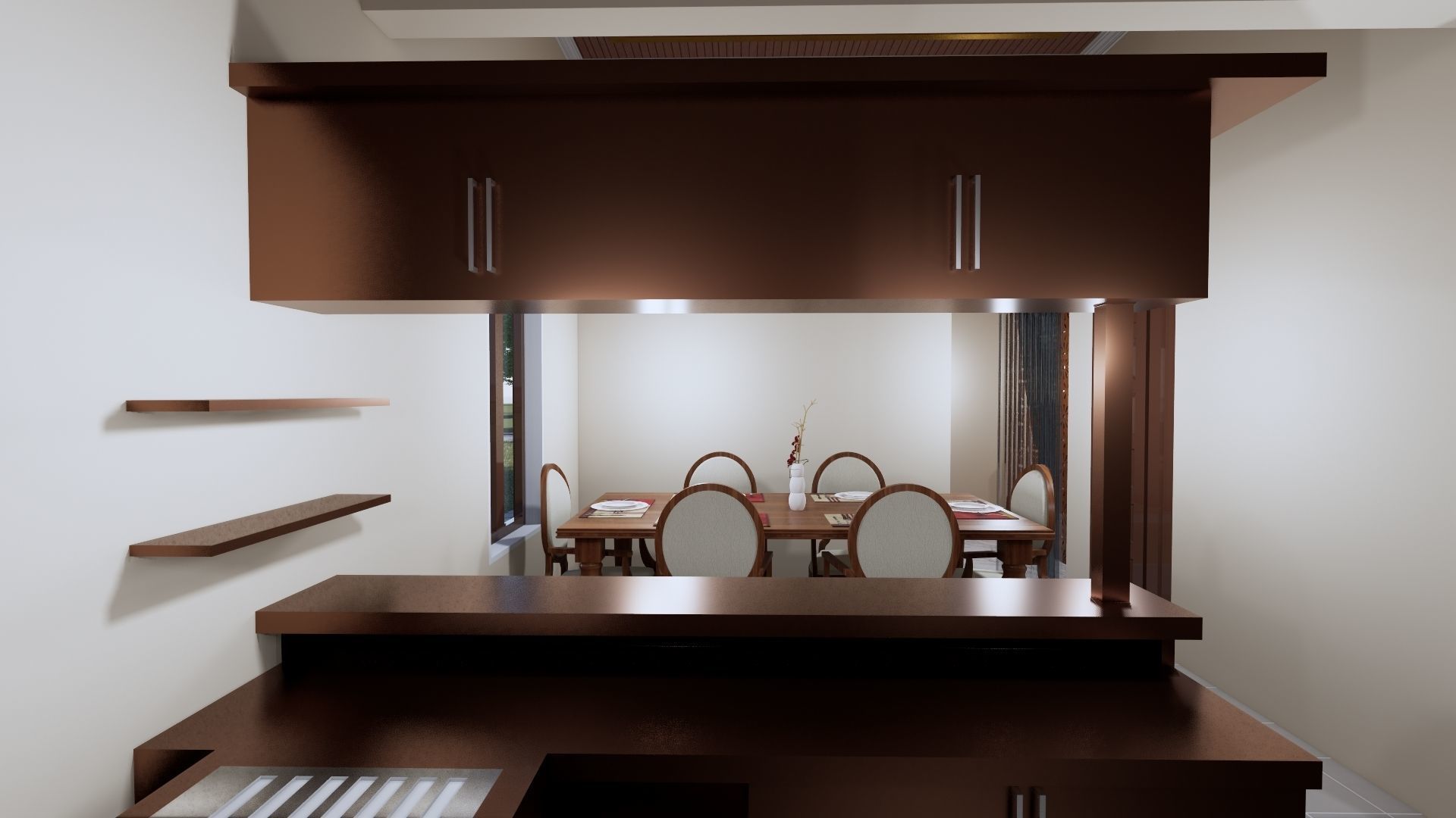 1 floor House Modern Design full interior ready enscape render 3D model_20