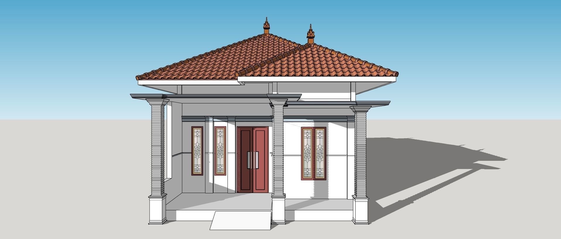 1 floor House Modern Design full interior ready enscape render 3D model_4