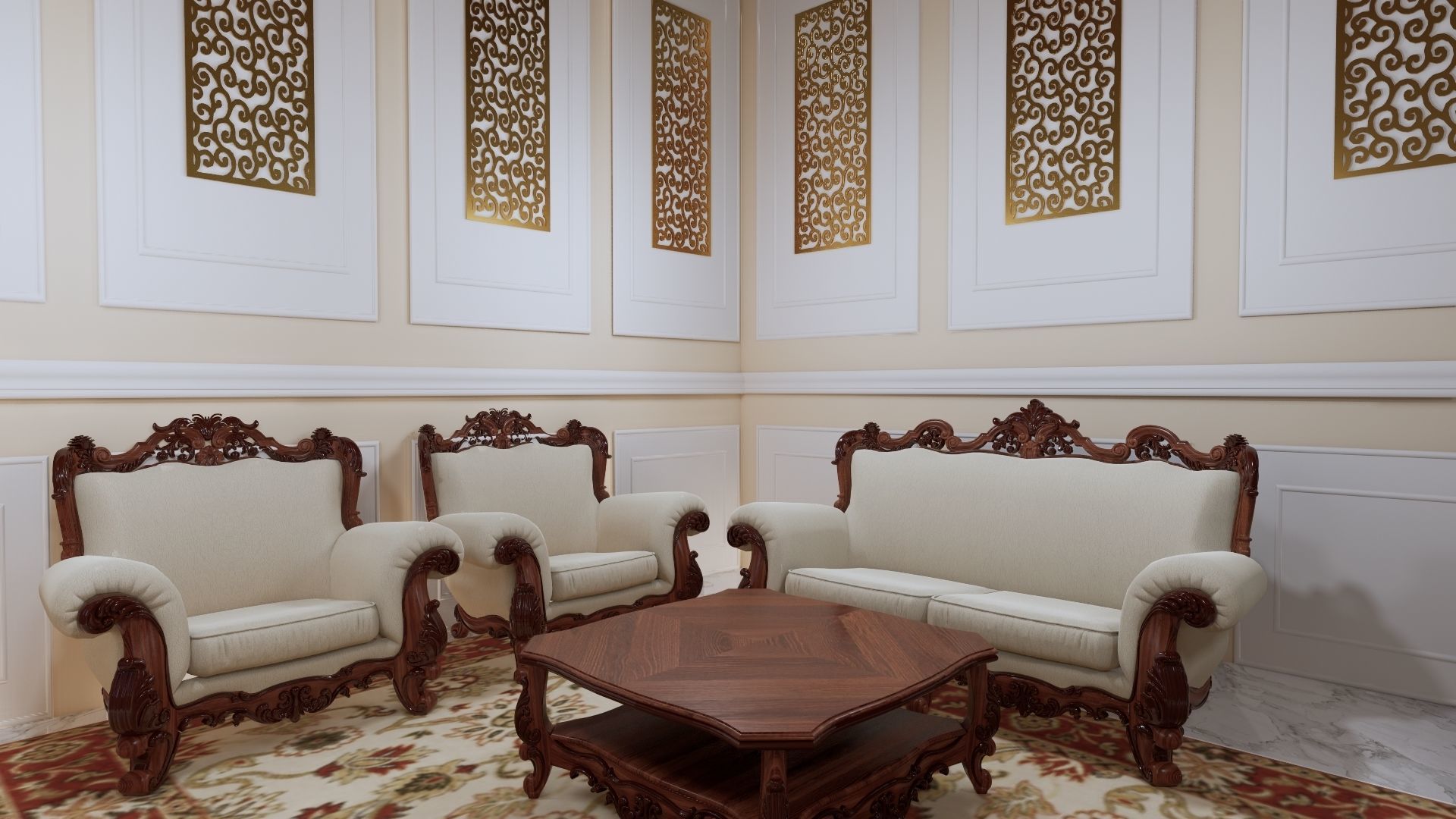 1 floor House Modern Design full interior ready enscape render 3D model_9